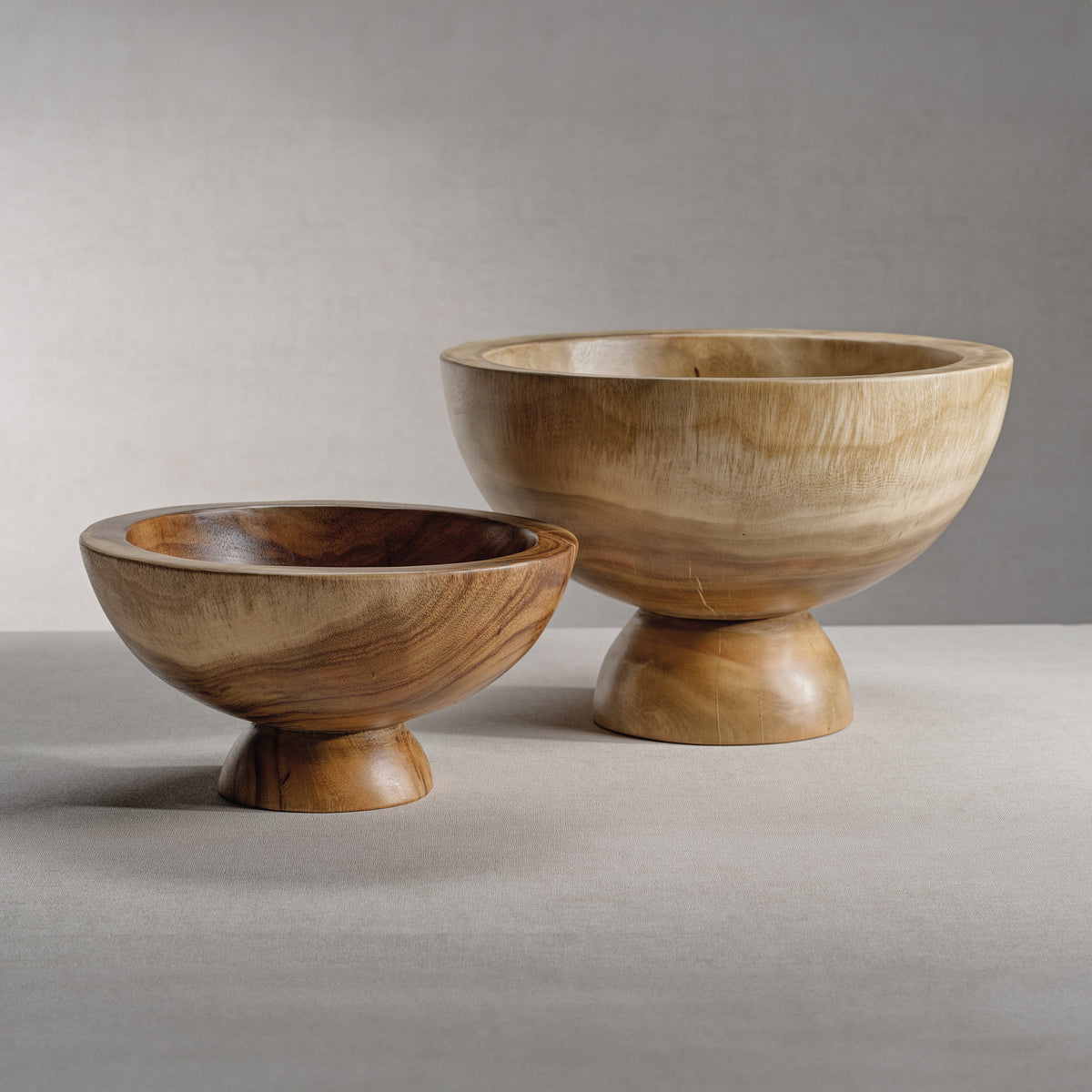 Amadea Wooden Footed Serving Bowl - Bowl Top View | Bone & Brass