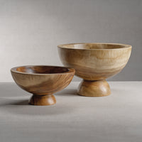 Amadea Wooden Footed Serving Bowl - Bowl Top View | Bone & Brass
