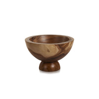 Amadea Wooden Footed Serving Bowl | Bone & Brass