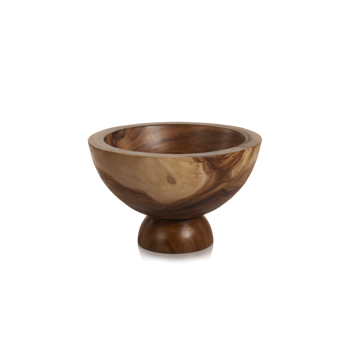 Amadea Wooden Footed Serving Bowl | Bone & Brass