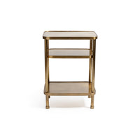 Aman Vintage Brass Bar Cart - Bar Cart Side View | Bone & Brass