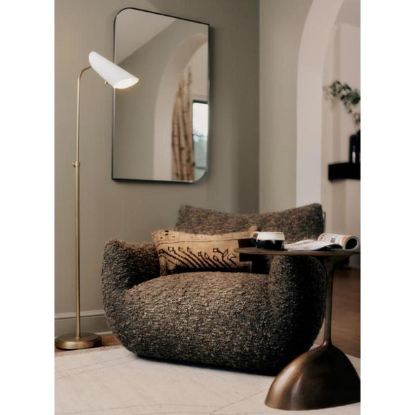 Amara Blackened Steel Rectangle Mirror - Mirror Detail | Bone & Brass