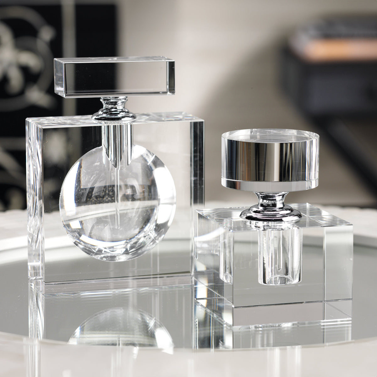 Amaray Tall Glass Perfume Bottle - Bottle Detail | Bone & Brass