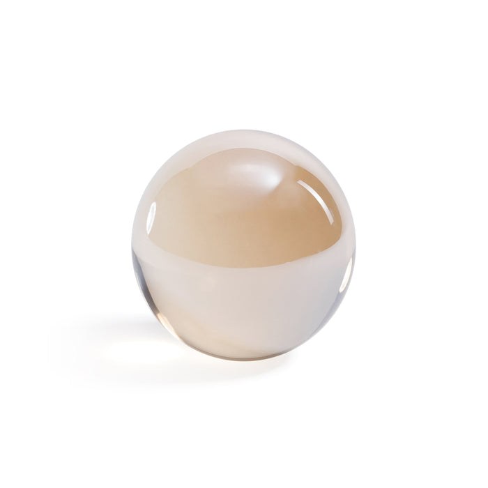 Amber Decorative Crystal Glass Ball - Side View | Bone & Brass