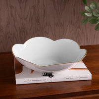 Amelia Medium Bowl Blush Pink & White - Bowl Top View | Bone & Brass