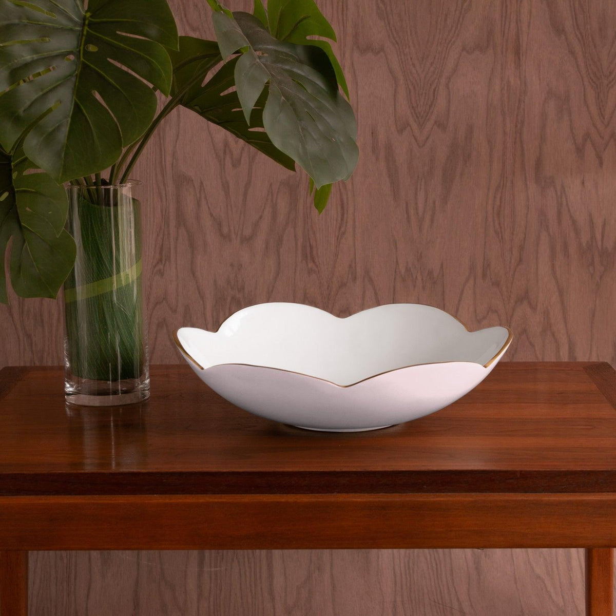 Amelia Medium Bowl Blush Pink & White - Bowl Side View | Bone & Brass