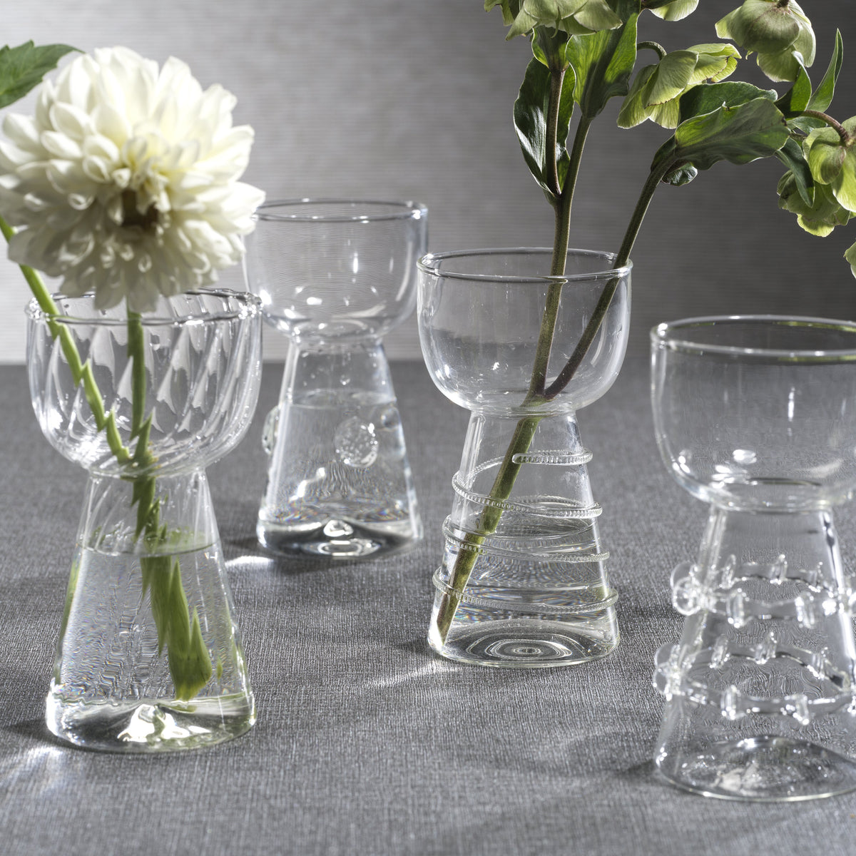 Amélie Assorted Glass Vases, Set 4 - Vase Top View | Bone & Brass