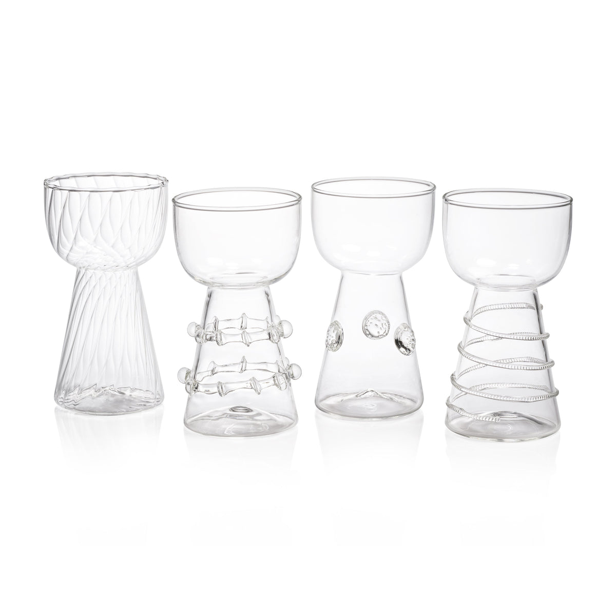 Amélie Assorted Glass Vases, Set 4 | Bone & Brass