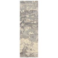 Handmade Anastasia Grey & Charcoal contemporary wool rug with modernized traditional woven patterns.