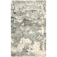 Handmade Anastasia Grey & Charcoal contemporary wool rug with modernized traditional woven patterns.