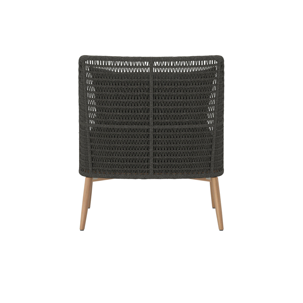 Andria Black Woven Outdoor Lounge Chair - Outdoor Chair Detail | Bone & Brass