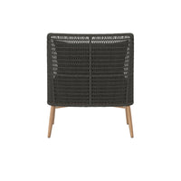 Andria Black Woven Outdoor Lounge Chair - Outdoor Chair Detail | Bone & Brass