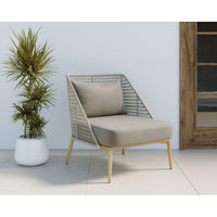 Andria Palazzo Taupe Rope Lounge Chair - Outdoor Chair Side View | Bone & Brass