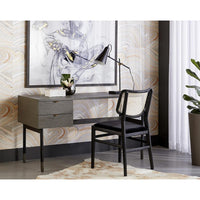 Annex Natural Rattan & Black Wood Dining Chair - Chair Detail | Bone & Brass