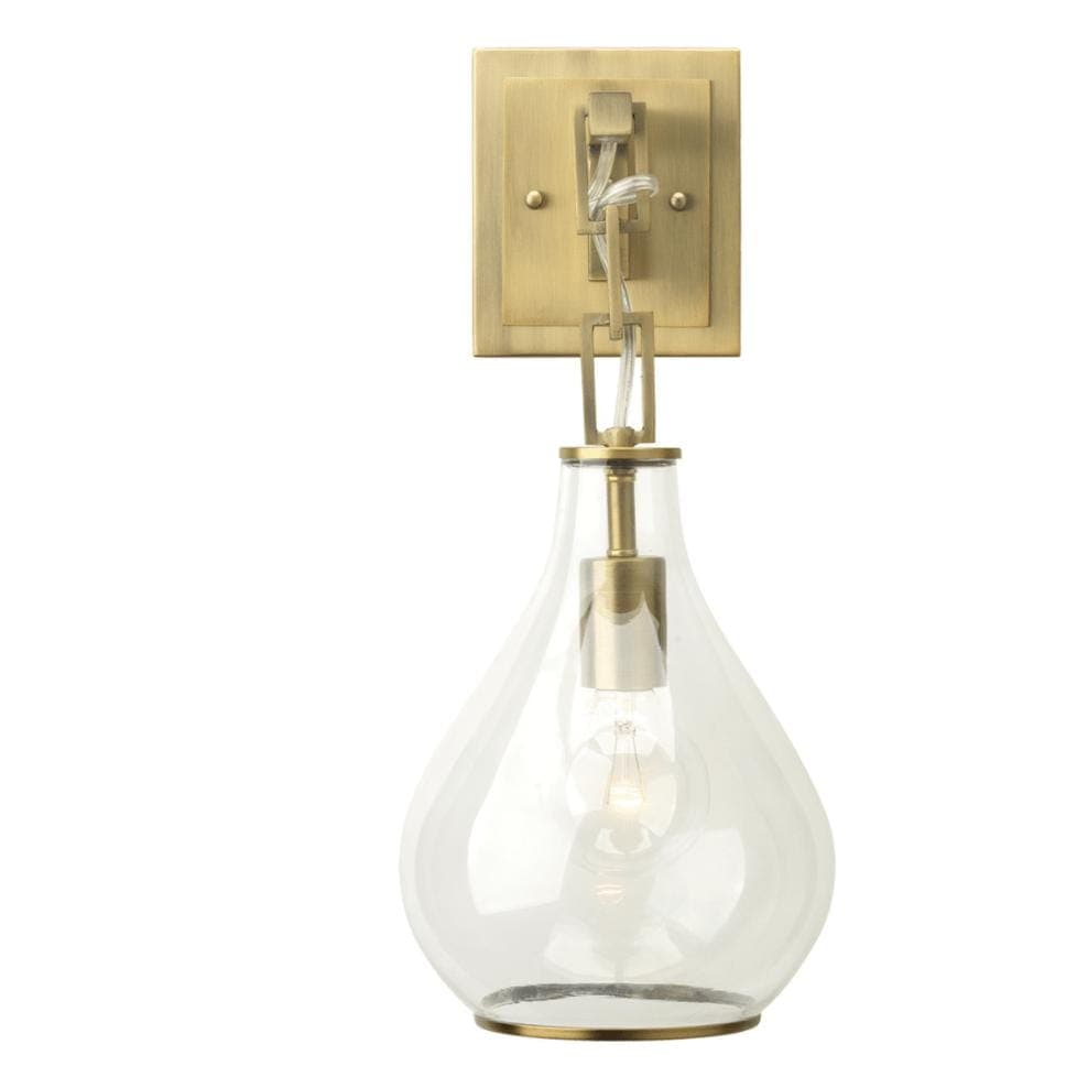 Antique Brass Tear Drop Hanging Wall Sconce - Sconce Installed | Bone & Brass
