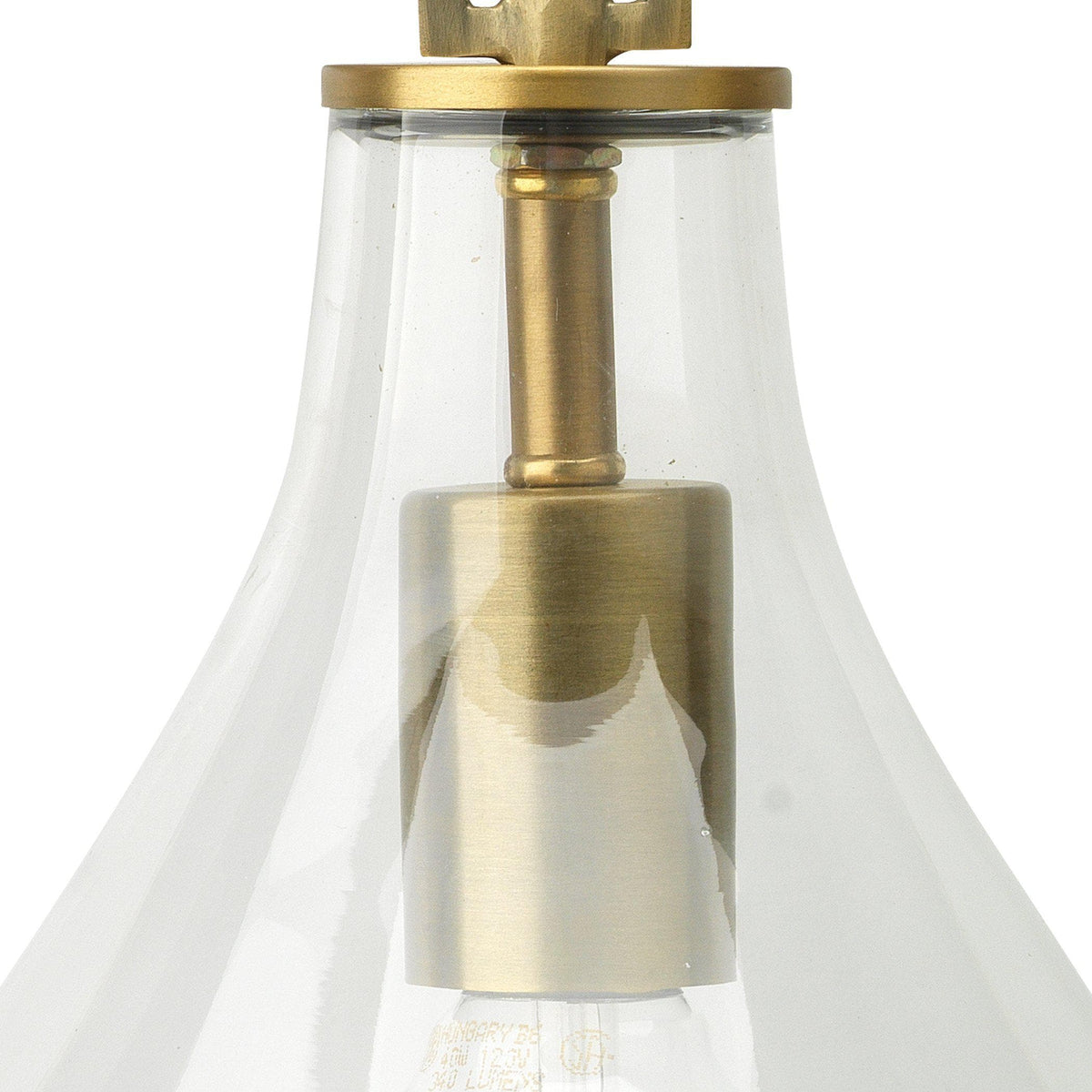 Antique Brass Tear Drop Hanging Wall Sconce - Sconce Close Up | Bone & Brass