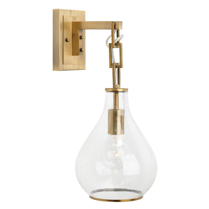 Antique Brass Tear Drop Hanging Wall Sconce | Bone & Brass