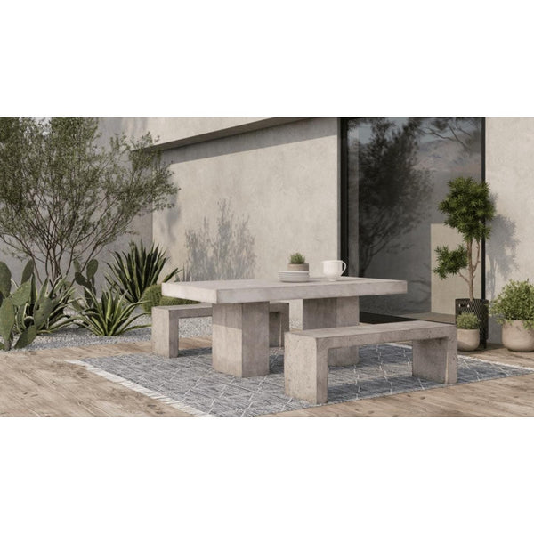 Antonius Grey Concrete Outdoor Dining Table - Table Side View | Bone & Brass