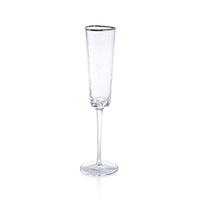 Apertivo Triangular Champagne Flutes Platinum Rim, Set 4 | Bone & Brass