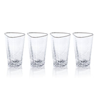Apertivo Triangular Highball Glasses Platinum Rim, Set 4 - Glass View | Bone & Brass