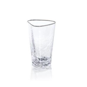 Apertivo Triangular Highball Glasses Platinum Rim, Set 4 | Bone & Brass