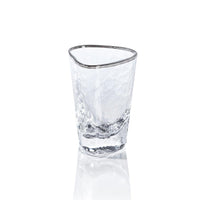 Apertivo Triangular Shot Glasses Platinum Rim, Set 6 | Bone & Brass