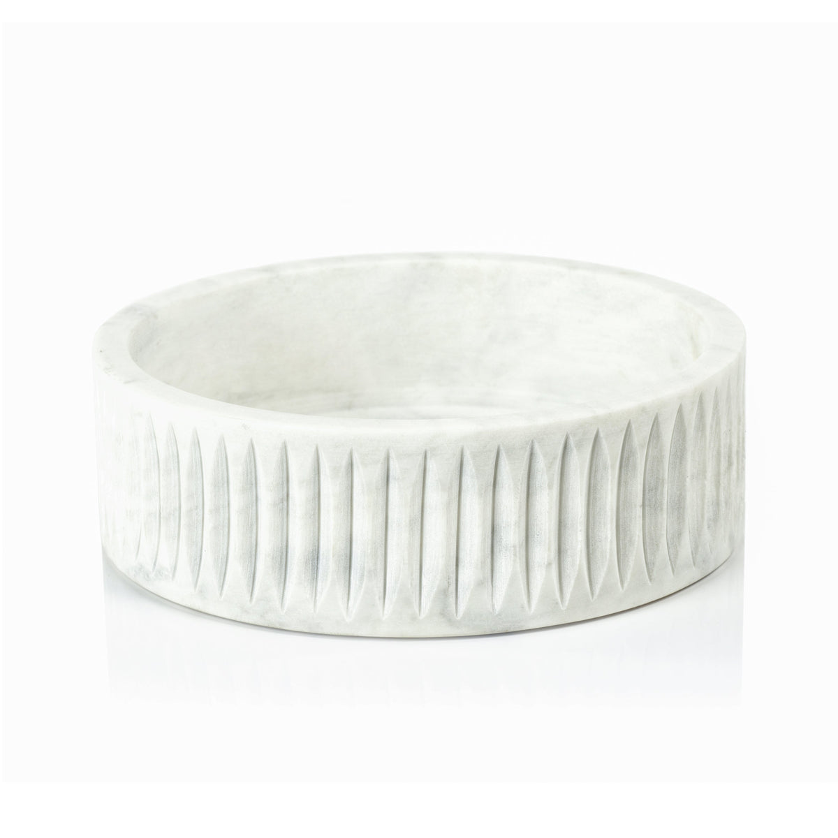 Arezzo Carved White Marble Serving Bowl | Bone & Brass