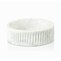 Arezzo Carved White Marble Serving Bowl | Bone & Brass