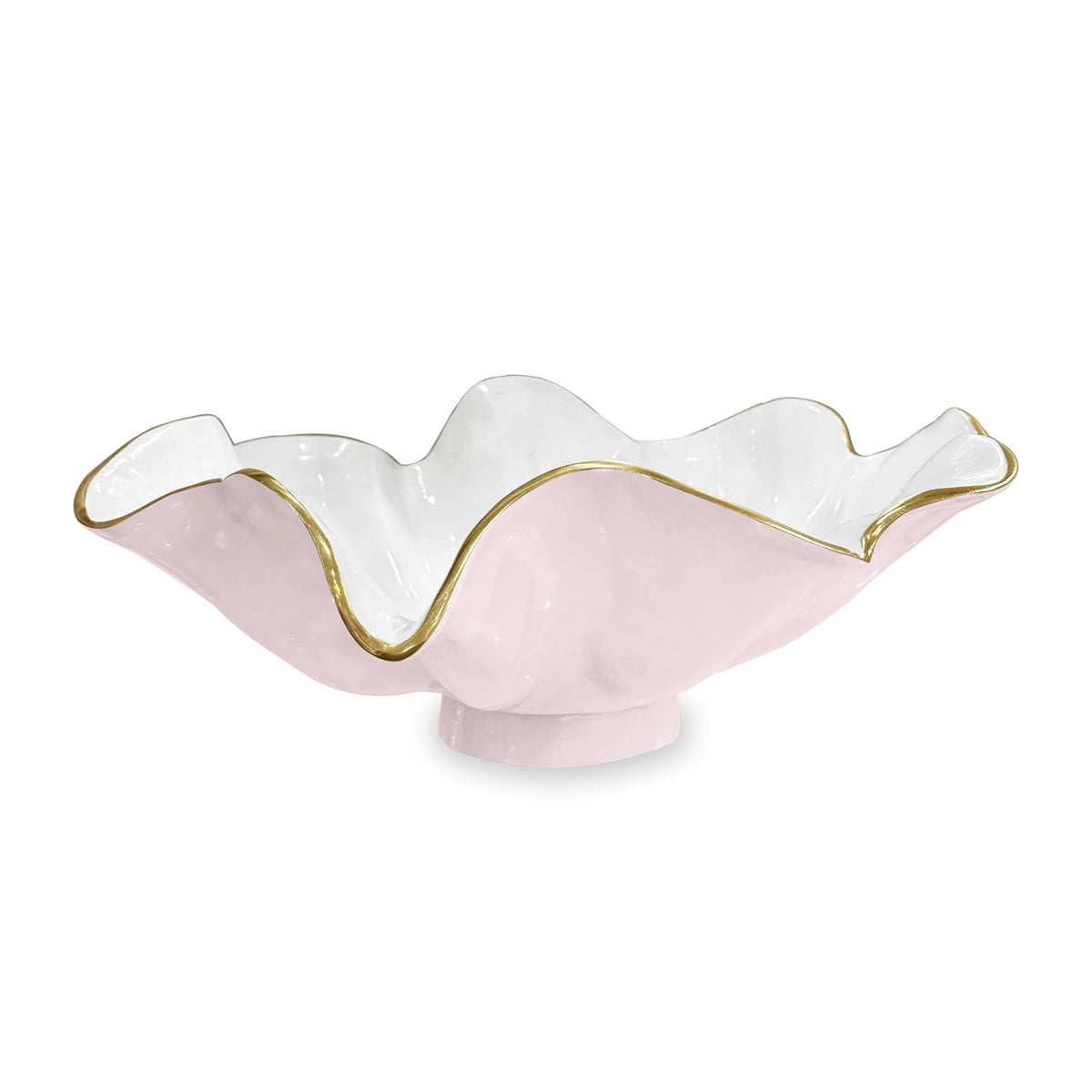 Aries Blush Pink & White Serving Bowl | Bone & Brass