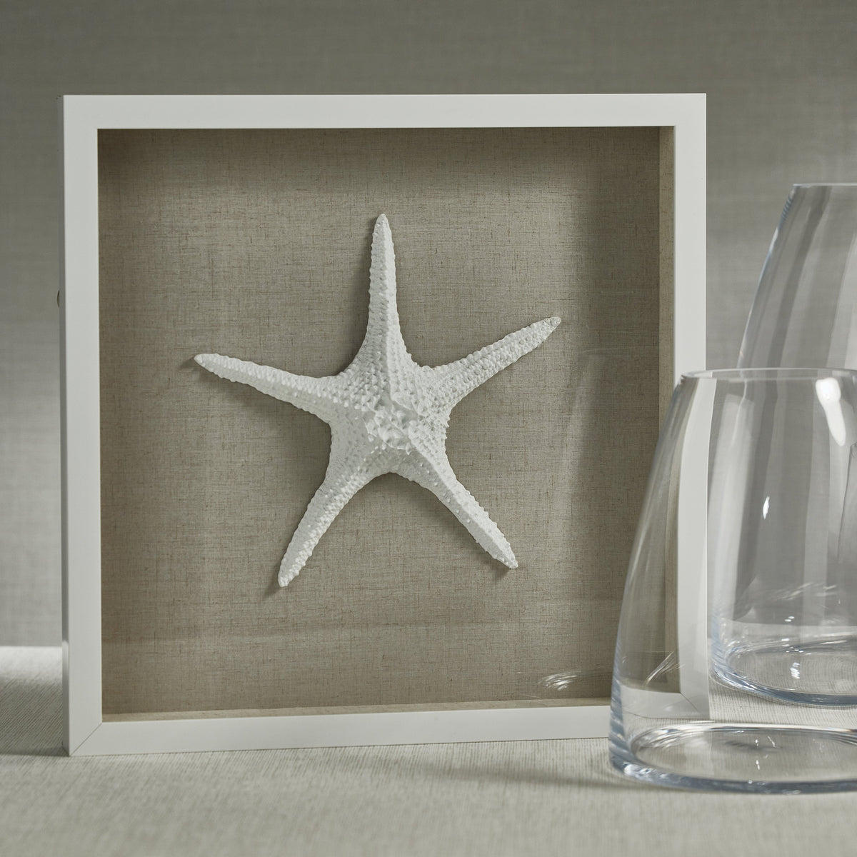 Arlo White Framed Starfish Wall Décor - Detail View | Bone & Brass