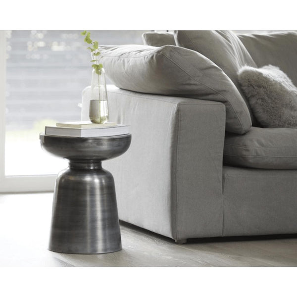 Arthur Antique Zinc Accent Table - Table Side View | Bone & Brass