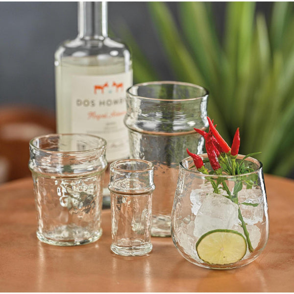 Artisan Hammered Double Old Fashioned Glasses, Set 6 - Glass Detail | Bone & Brass