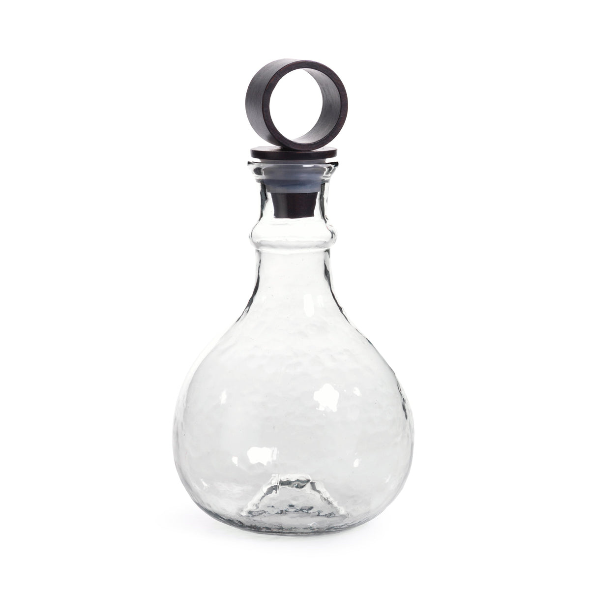 Artisan Hammered Glass Decanter w/ Iron Top | Bone & Brass