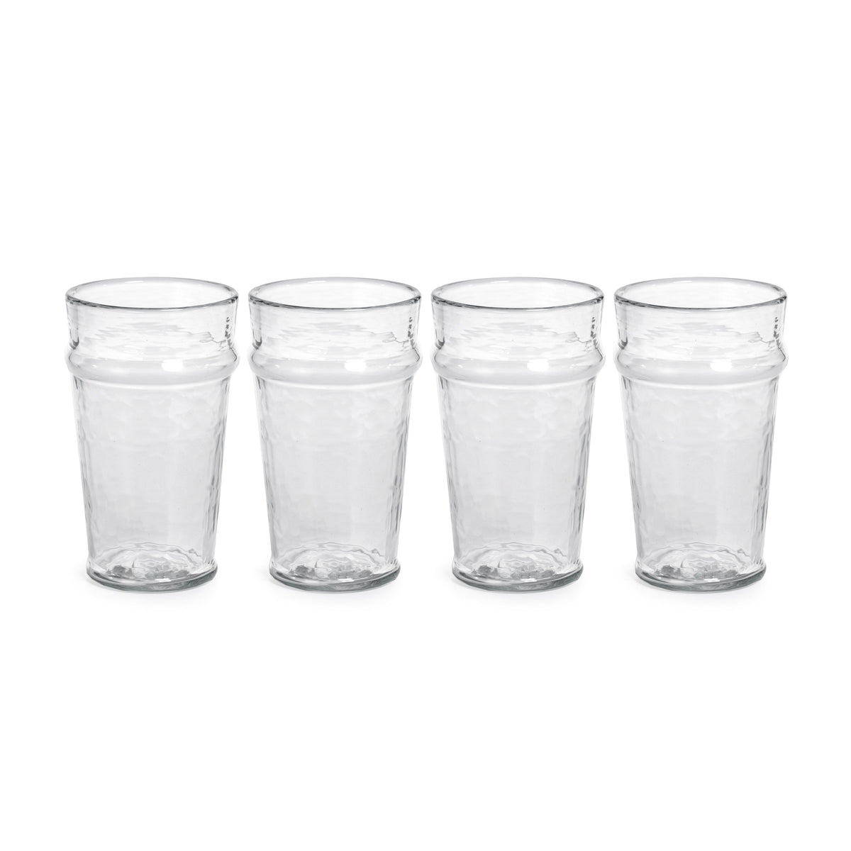 Artisan Hammered Highball Glasses, Set of 4 - Glass Detail | Bone & Brass
