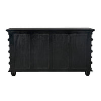 Back view of Ascona 6-drawer chest in hand rubbed black mahogany with classic design.