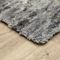 Aspen Grey, Charcoal & Ivory Contemporary Rug with abstract design, made from soft microfiber polyester.