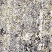 Close-up of an Aspen Grey, Charcoal & Ivory Contemporary Rug with a soft, abstract microfiber polyester texture.
