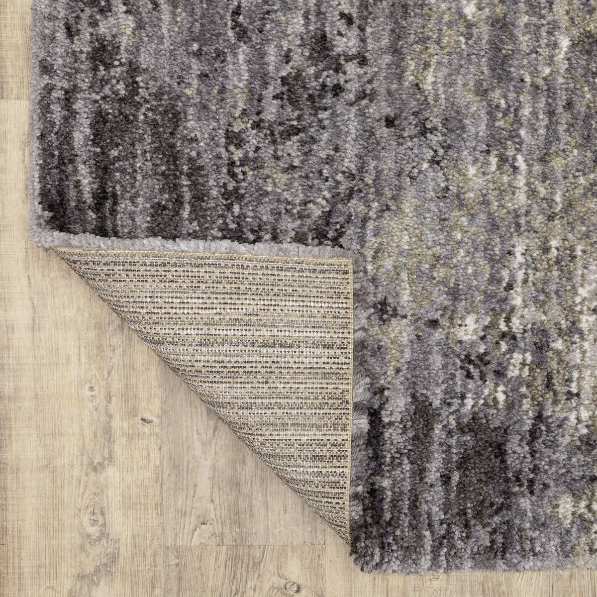 Aspen Grey, Charcoal & Ivory Contemporary Rug, super soft space-dyed microfiber polyester with abstract design.