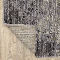 Aspen Grey, Charcoal & Ivory Contemporary Rug, super soft space-dyed microfiber polyester with abstract design.