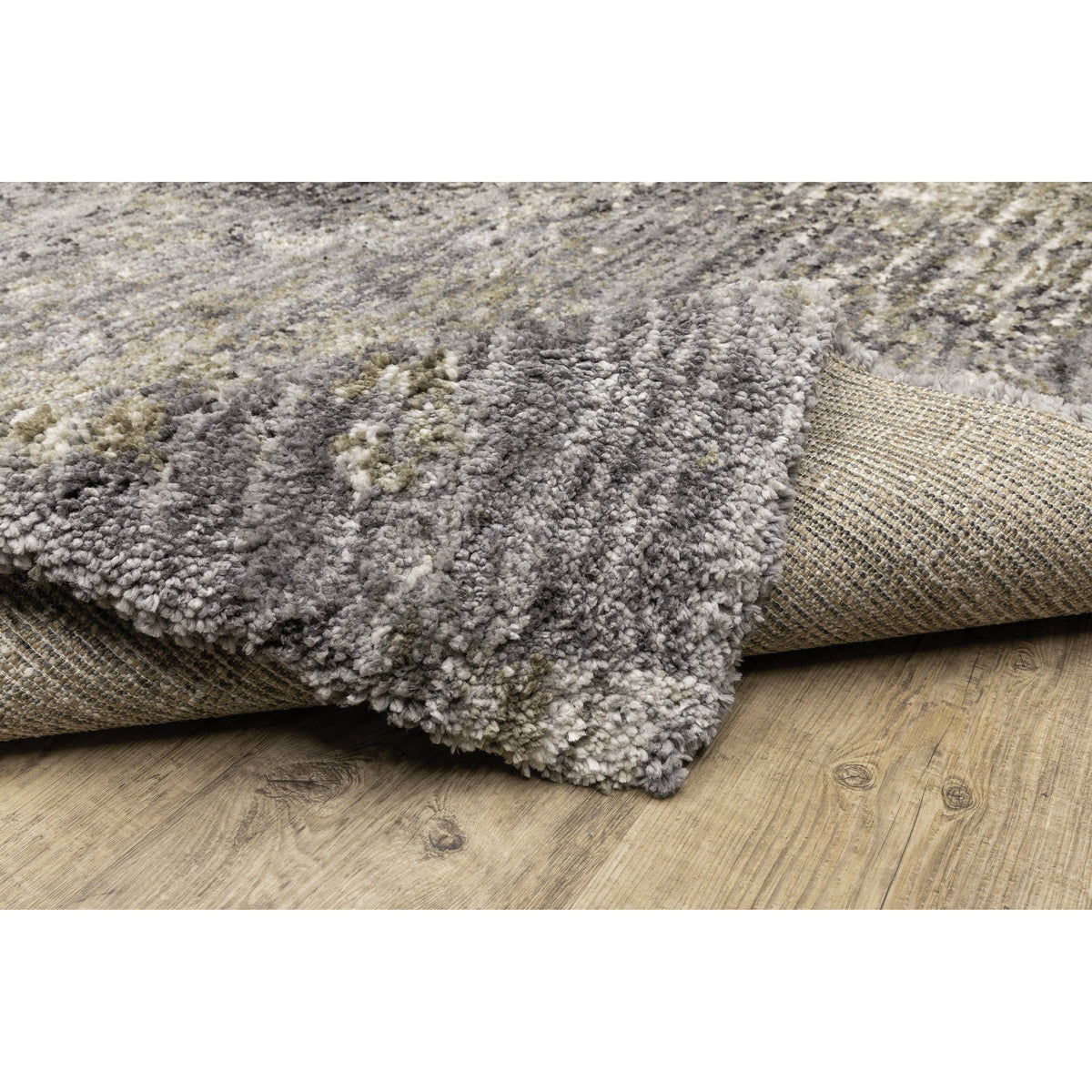 Aspen Grey, Charcoal & Ivory Contemporary Rug, soft space-dyed microfiber polyester with abstract design.