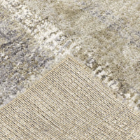 Aspen Grey & Ivory contemporary striped rug, super soft space-dyed microfiber polyester with woven polypropylene back.