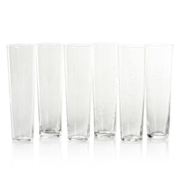 Assorted Botanical Etched Flutes, Set of 6 | Bone & Brass