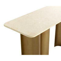 Astara Antique Brass & Cream Marble Console Table - Table Detail | Bone & Brass