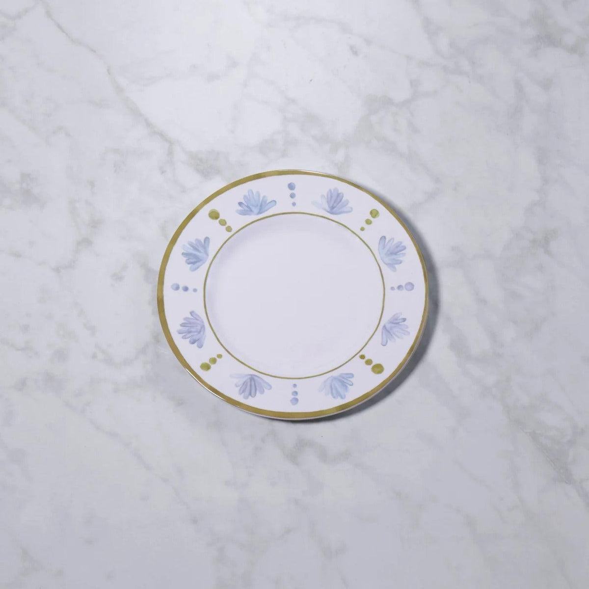 Athena Blue & Green Dinner Plate Set of 4 - Plate Top View | Bone & Brass