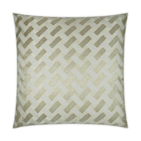 Atlantic Throw Pillow Ivory & Pewter, a 24" square decorative pillow with a geometric chevron pattern.