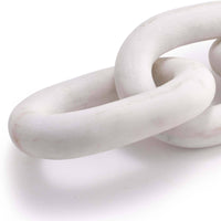 White marble decorative chain accent piece, 13.5" wide, with interlocking links.