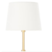 Auburn Gold Leaf Crystal Buffet Lamp with a tall, slender gold leaf body, crystal accents, and a crisp white linen shade.