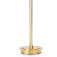 Auburn Gold Leaf Crystal Buffet Lamp with a tall, slender gold leaf and crystal body on a metal base.