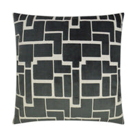 Luxury Aura Geometric Throw Pillow, 24"x24", with a dark gray and off-white abstract pattern.