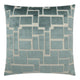 Aura Geometric Throw Pillow, 24" square, with a teal and cream abstract geometric pattern.